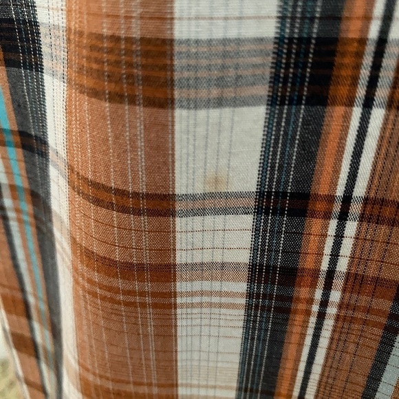 QUIKSILVER Brown Plaid Short Sleeve Collared Shirt Men M Medium - Picture 5 of 9